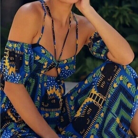 NWT Anthropologie Joao Incerti Strappy Bandeau Maxi Dress MP Petite M - Picture 2 of 9